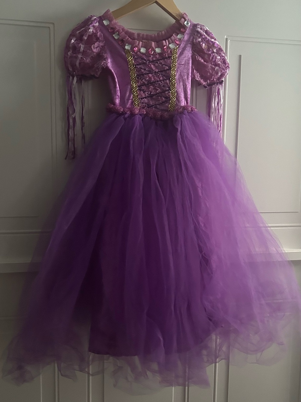 Girls Purple Princess Tulle Costume Dress